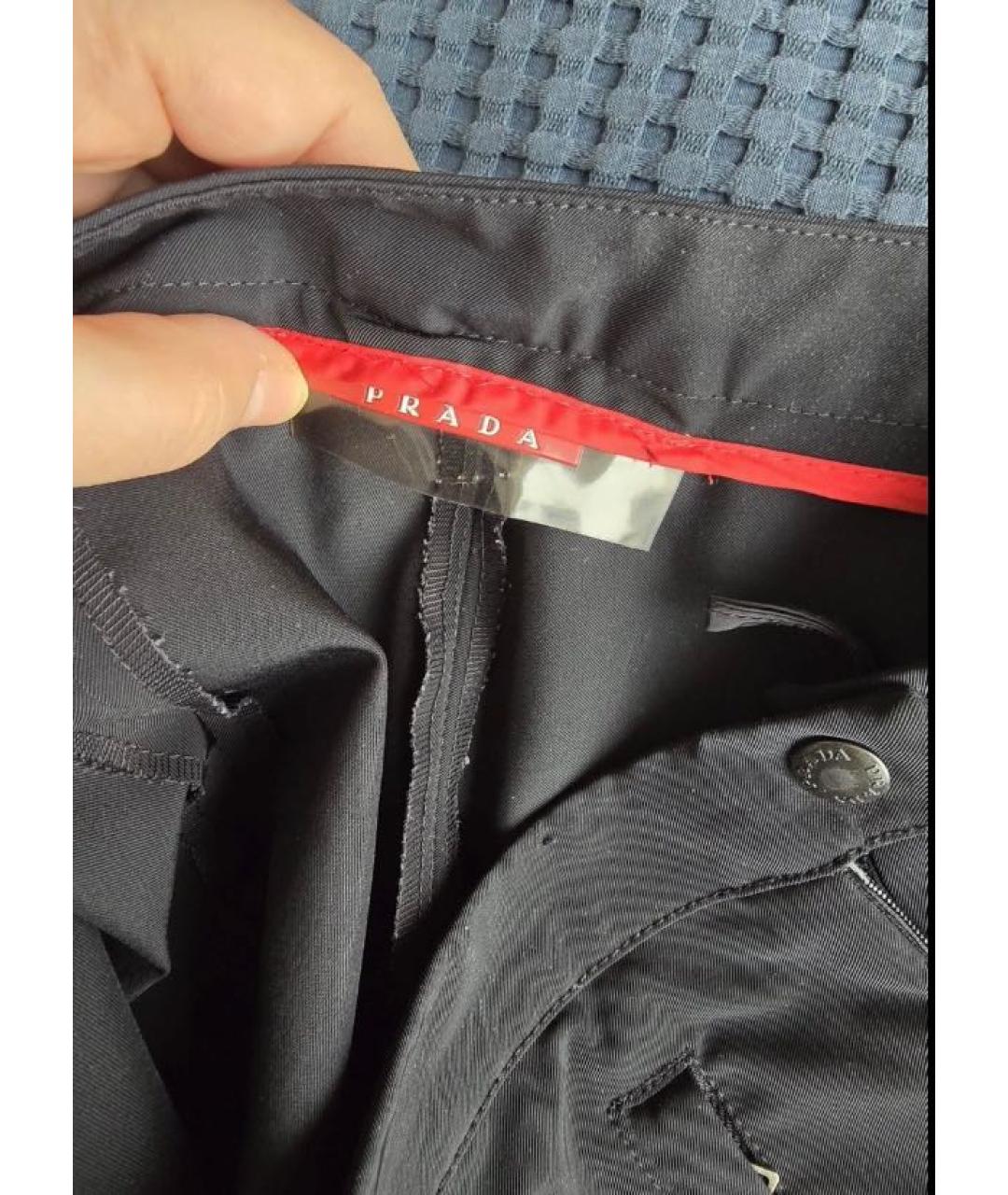 PRADA Черные полиэстеровые классические брюки, фото 6
