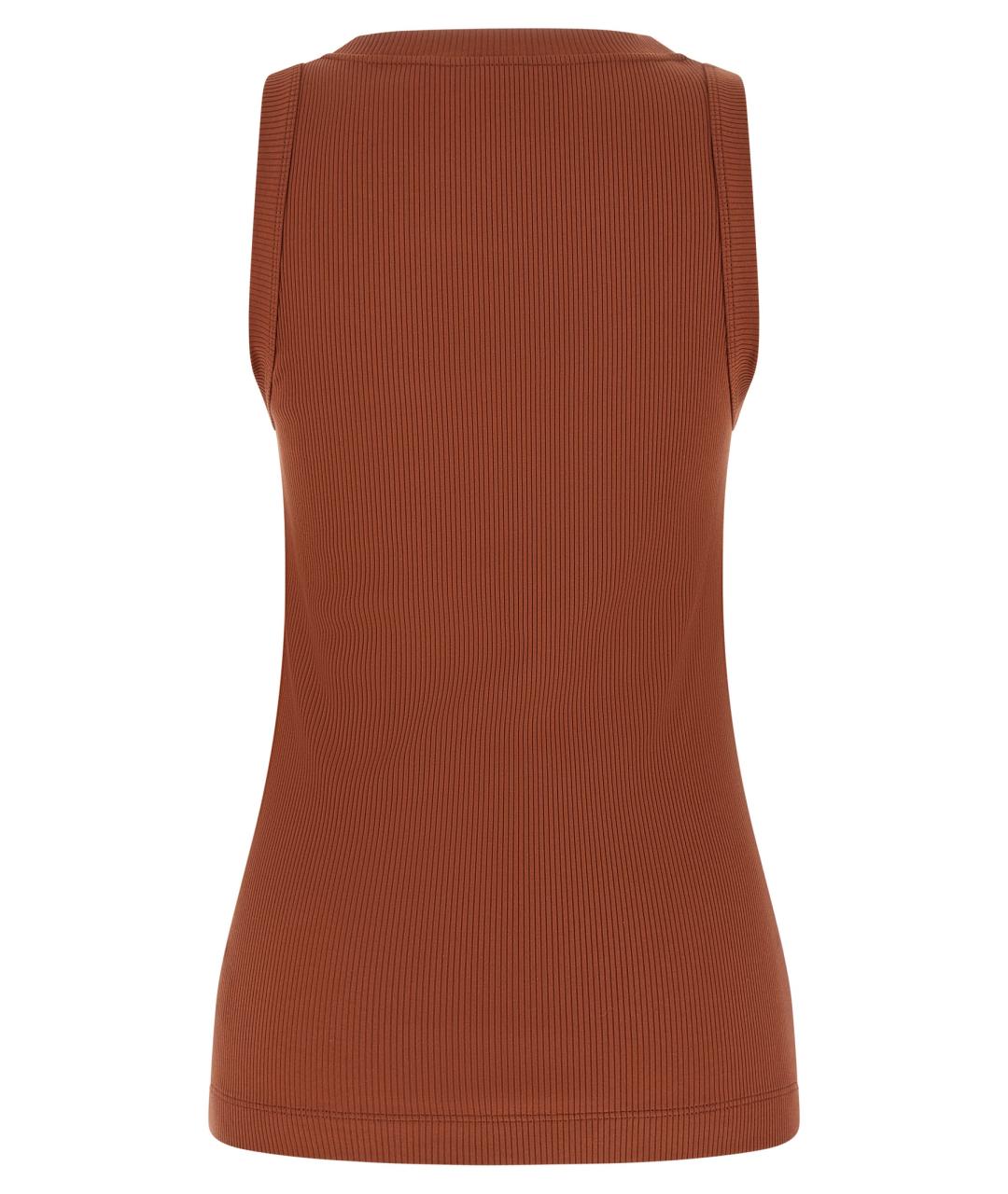 BRUNELLO CUCINELLI Коричневая хлопковая майка, фото 2