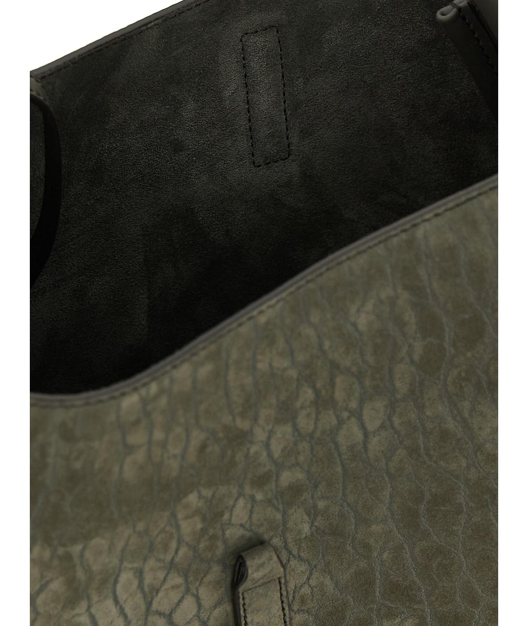 SAINT LAURENT Зеленая замшевая сумка через плечо, фото 4