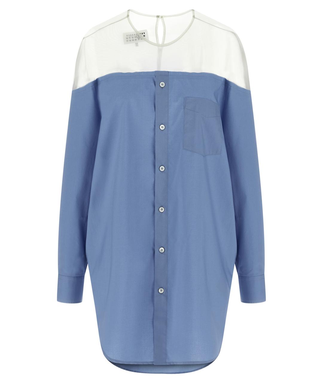 MM6 MAISON MARGIELA Голубая хлопковая рубашка, фото 1