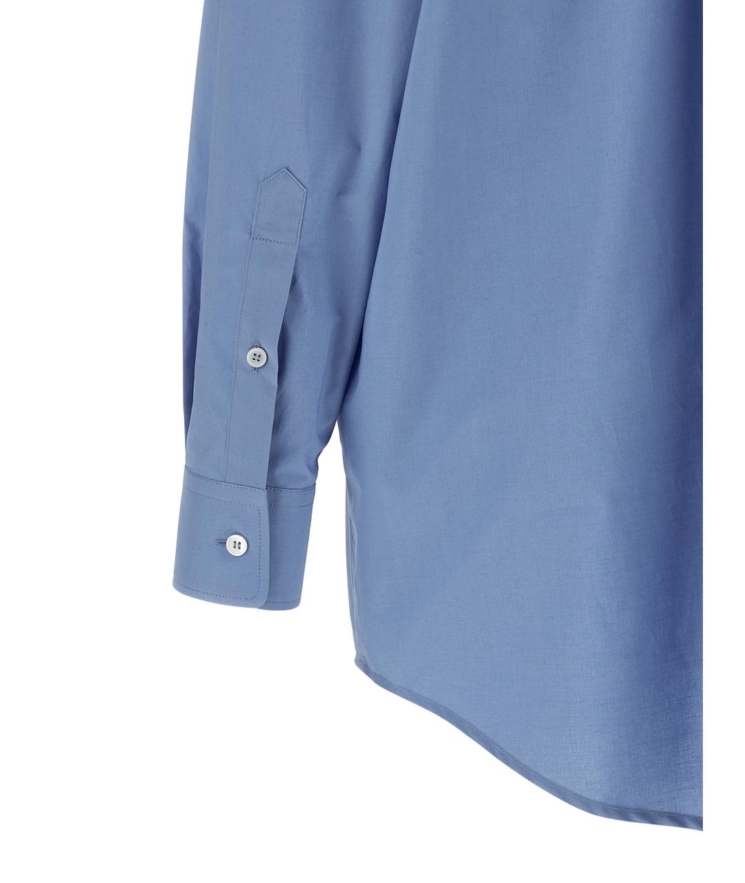 MM6 MAISON MARGIELA Голубая хлопковая рубашка, фото 4