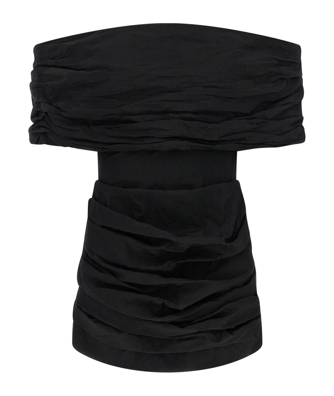 MAGDA BUTRYM Черное хлопковое коктейльное платье, фото 1