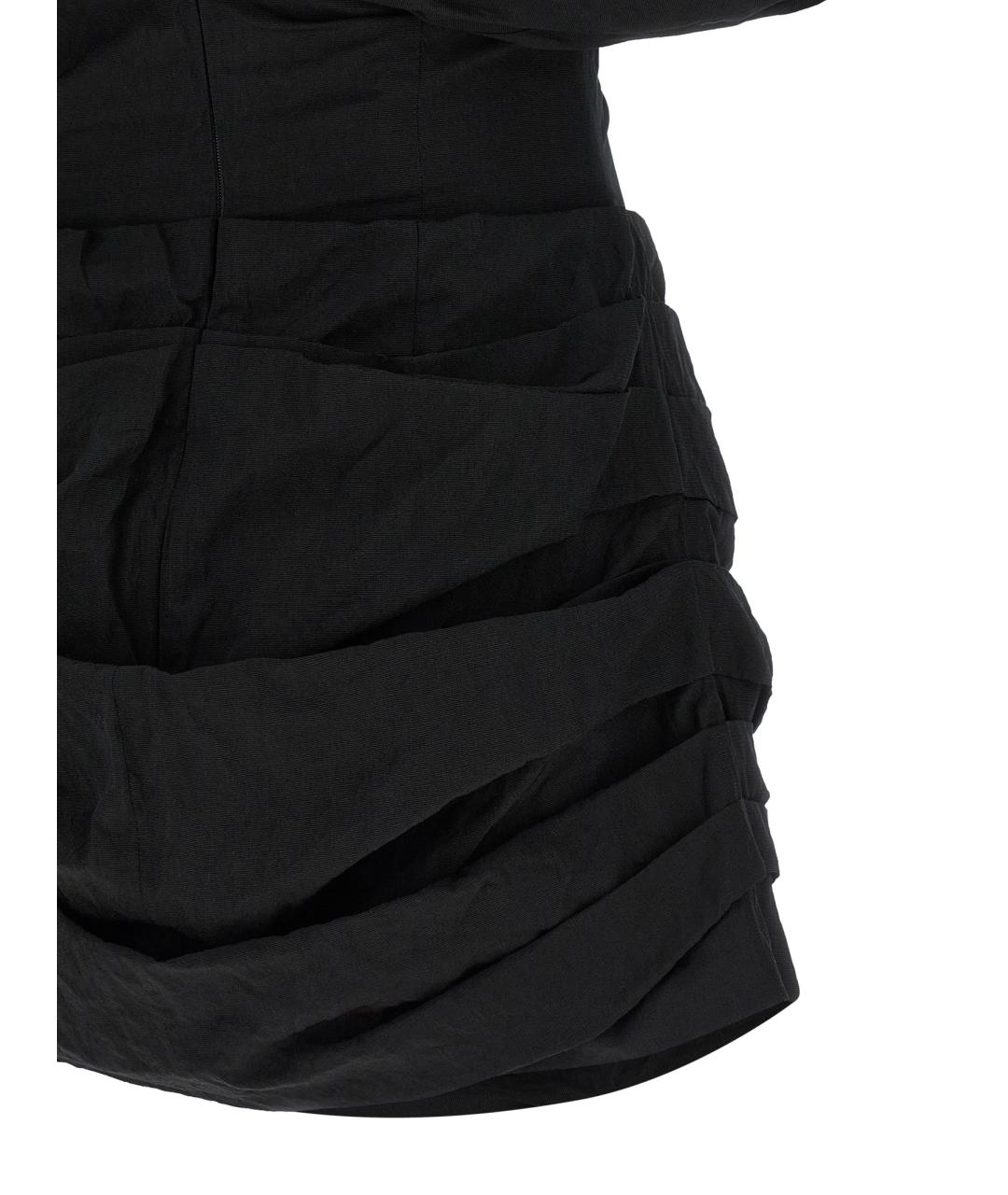 MAGDA BUTRYM Черное хлопковое коктейльное платье, фото 4