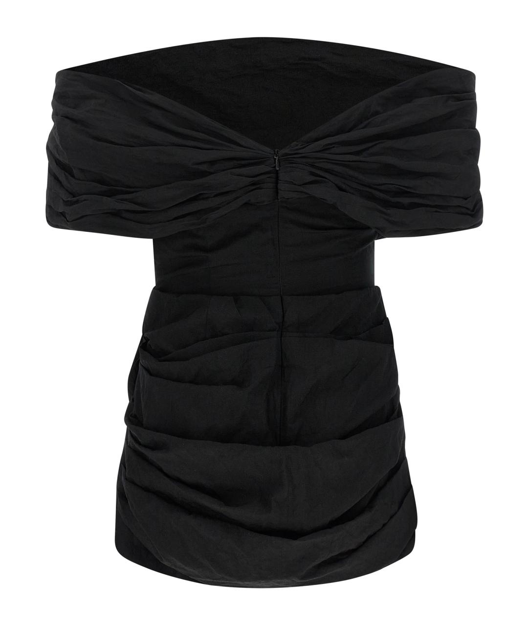 MAGDA BUTRYM Черное хлопковое коктейльное платье, фото 2