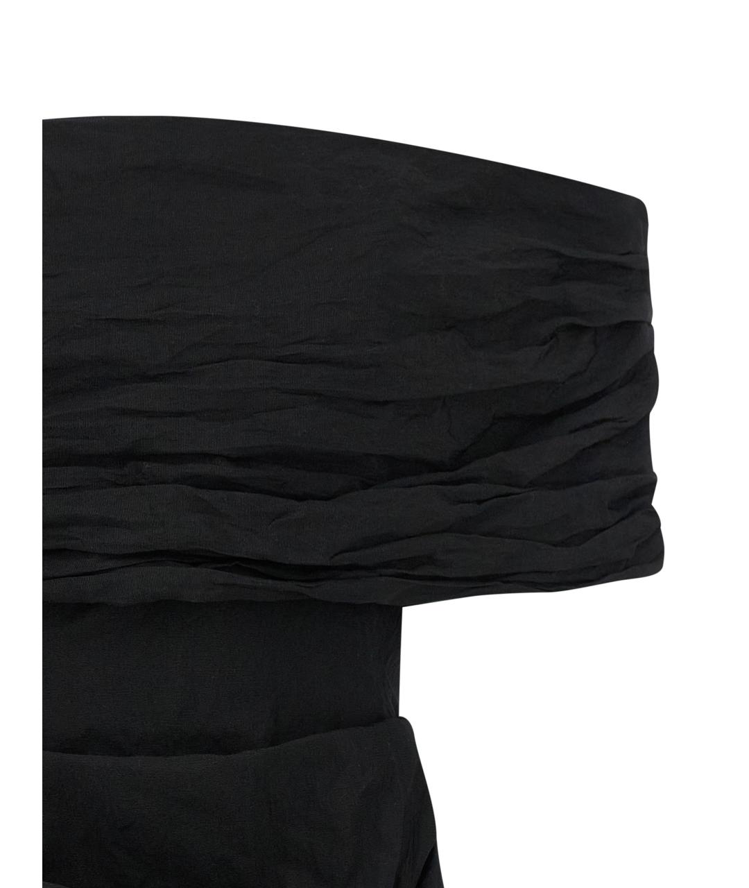 MAGDA BUTRYM Черное хлопковое коктейльное платье, фото 3