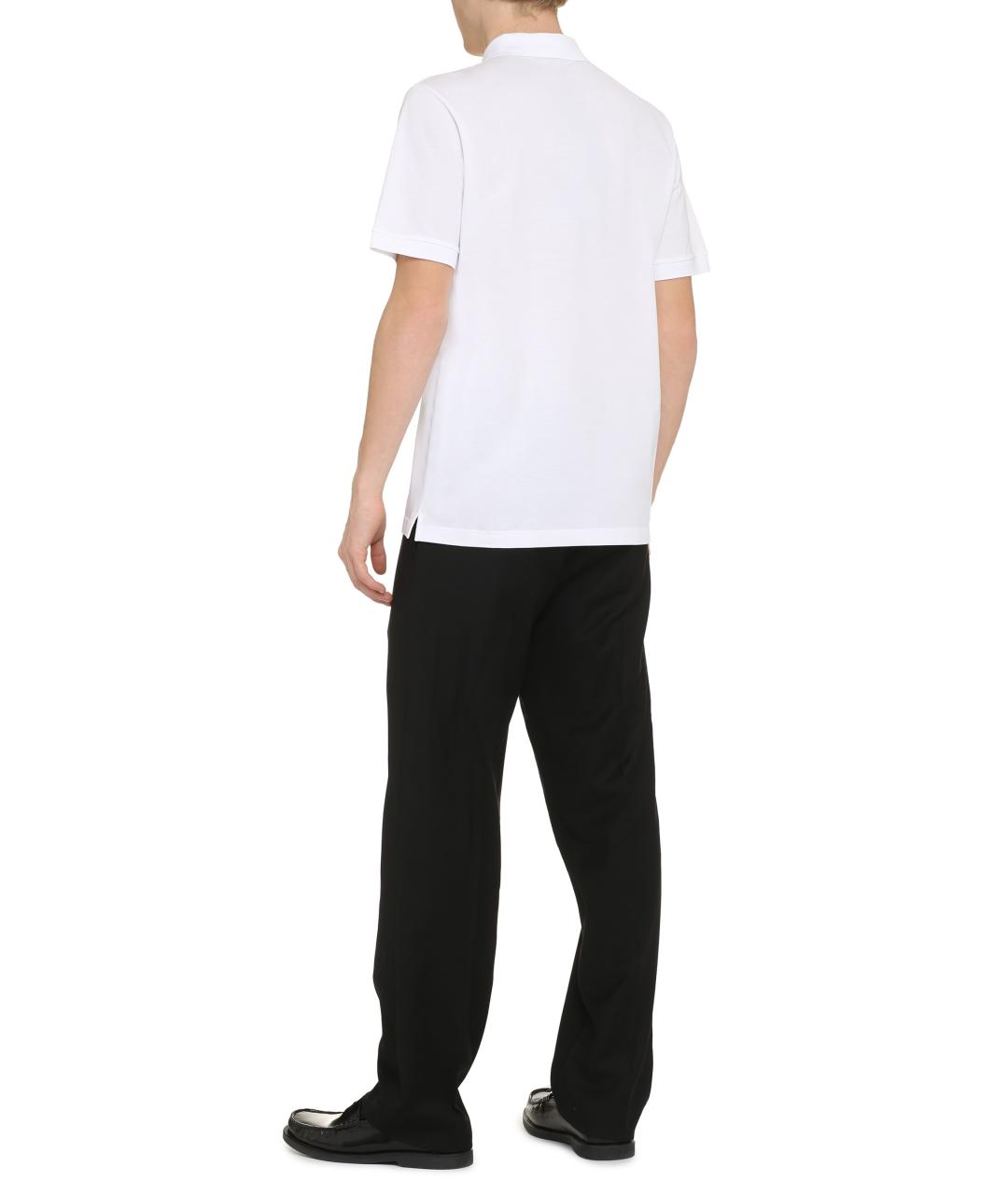 PRADA Белое хлопковое поло с коротким рукавом, фото 4
