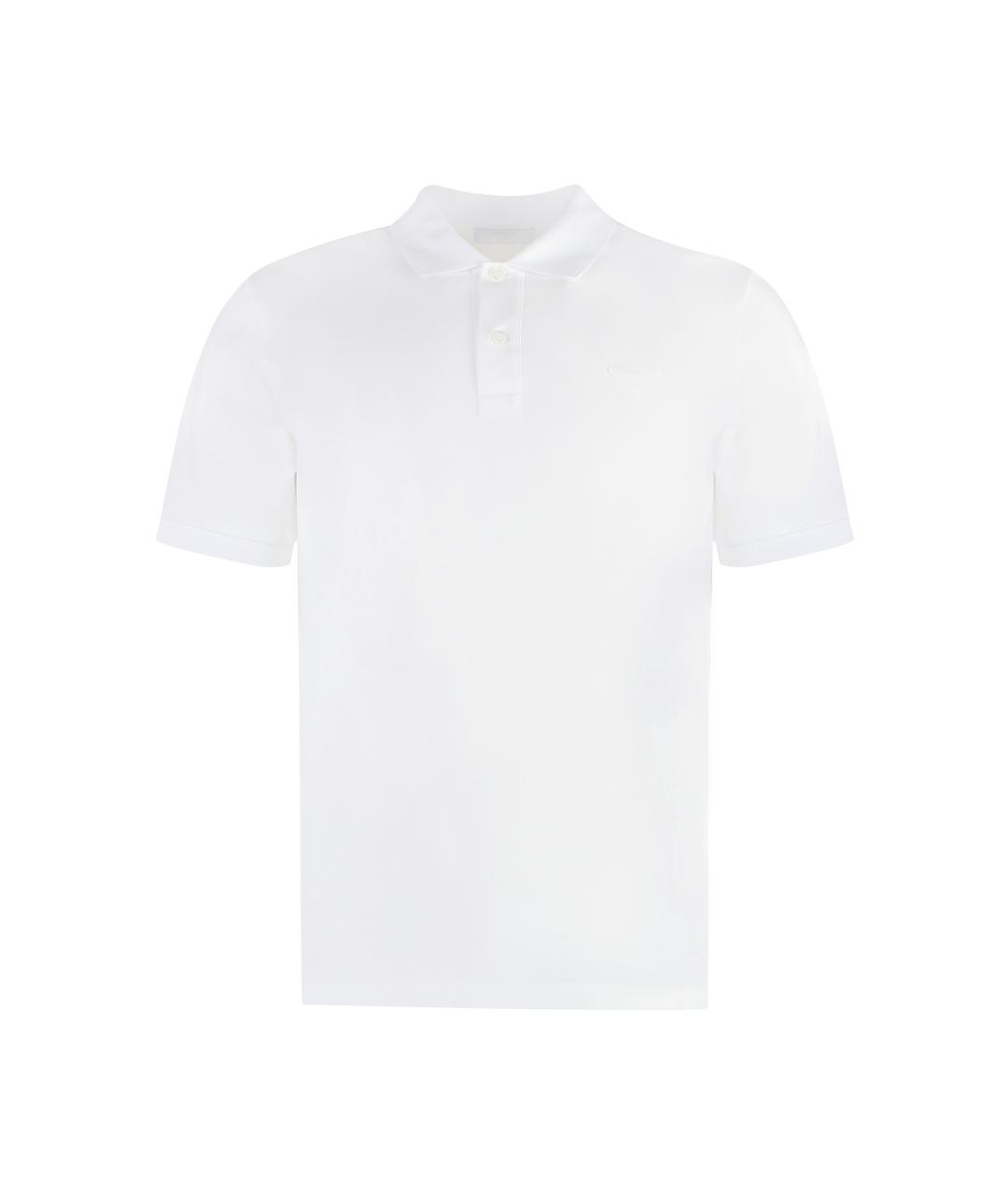 PRADA Белое хлопковое поло с коротким рукавом, фото 1
