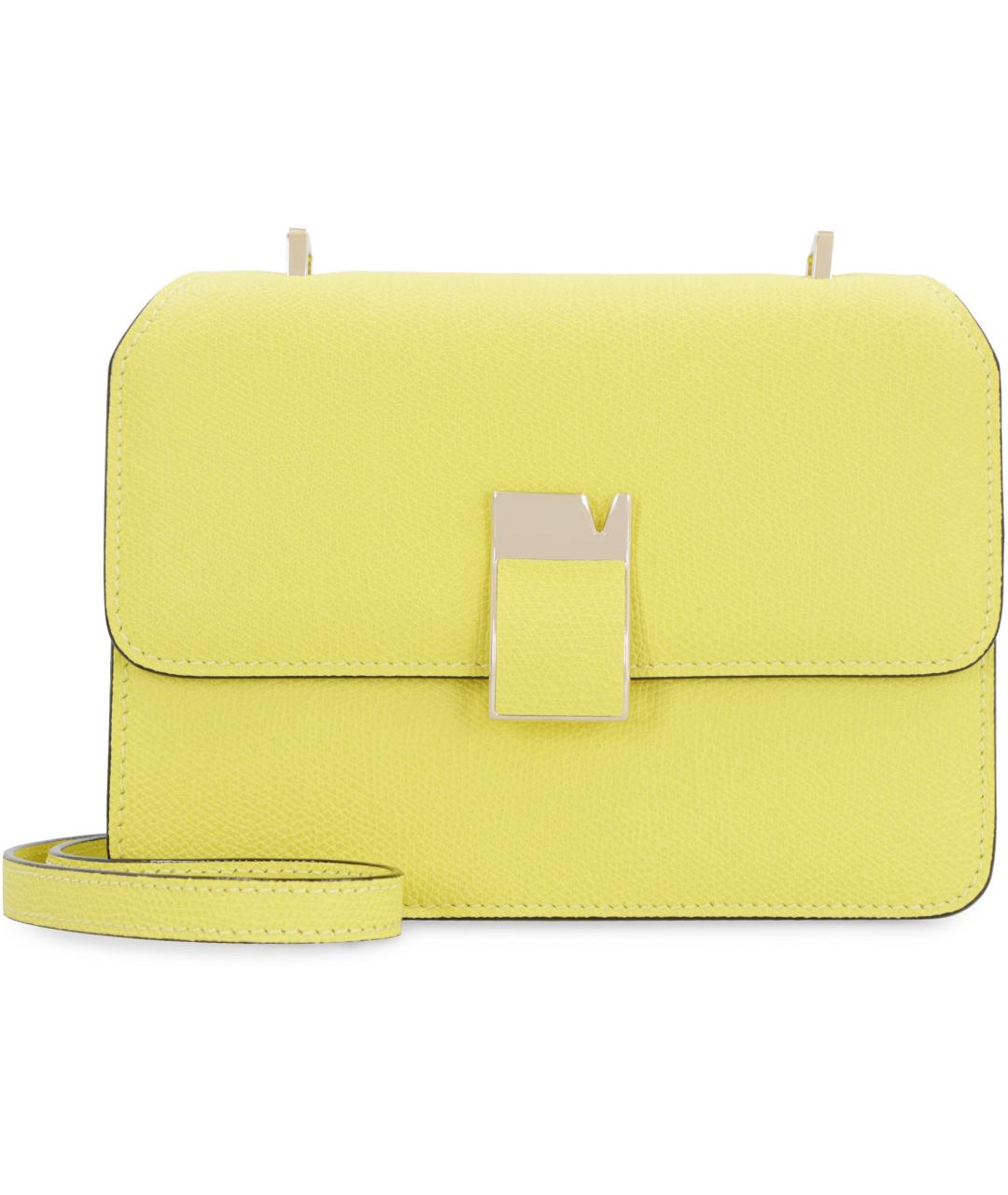 VALEXTRA Желтая кожаная сумка через плечо, фото 2