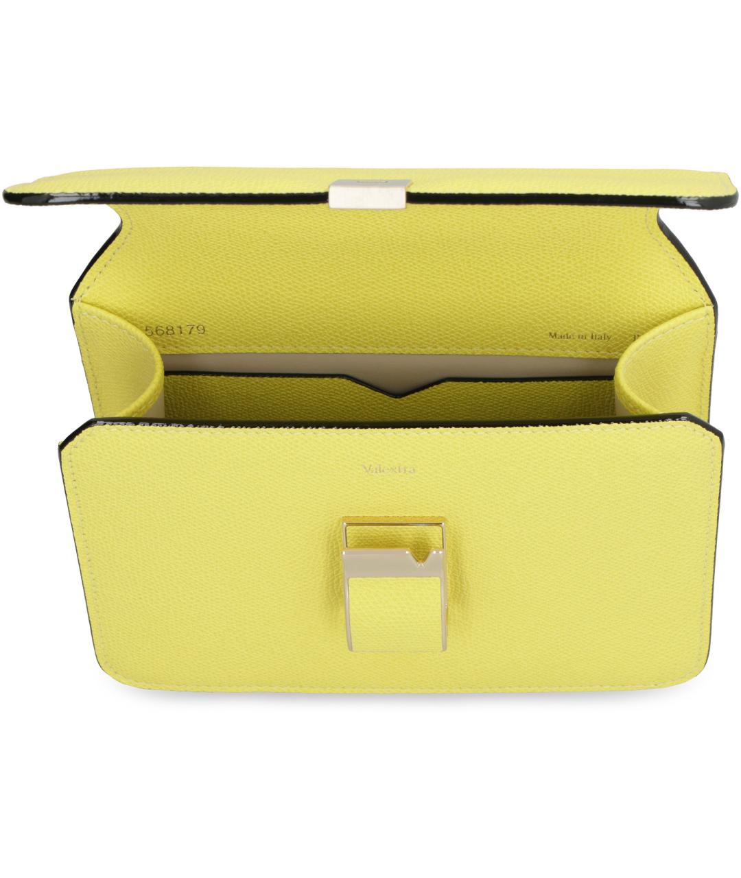 VALEXTRA Желтая кожаная сумка через плечо, фото 6