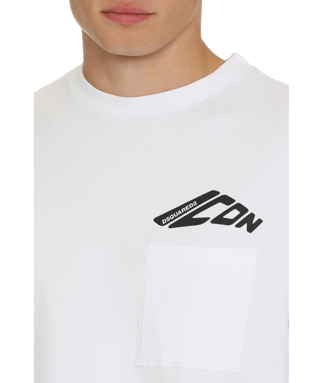 DSQUARED2 Белая хлопковая футболка, фото 5