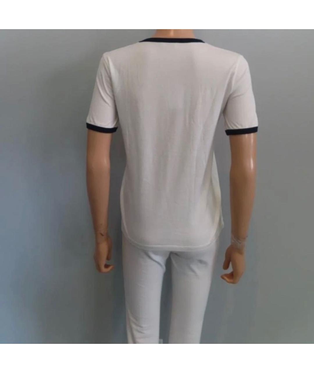 CELINE Белая хлопковая футболка, фото 2