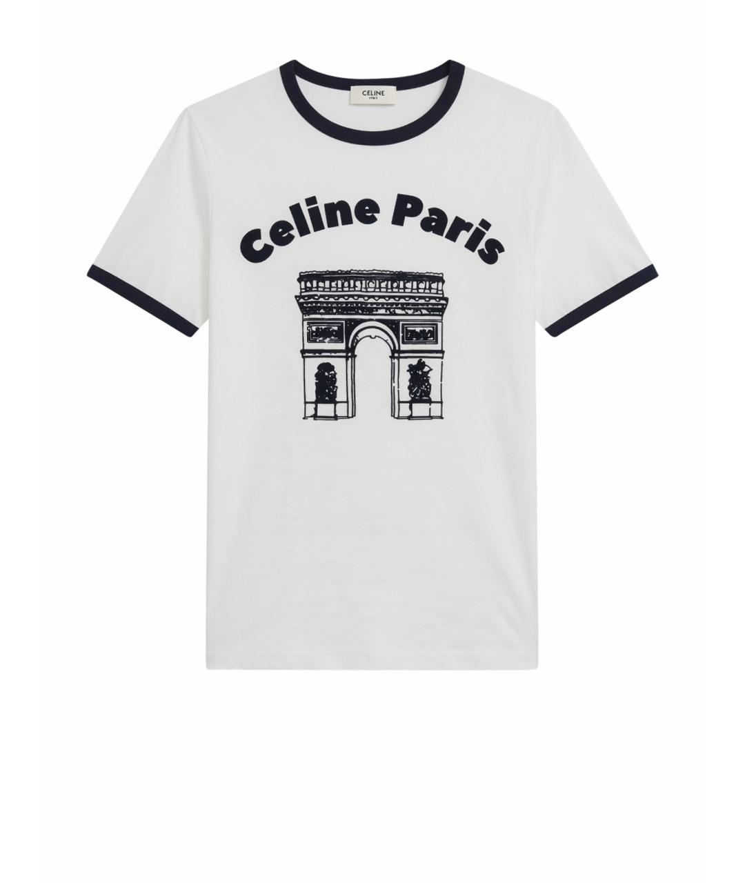 CELINE Белая хлопковая футболка, фото 1