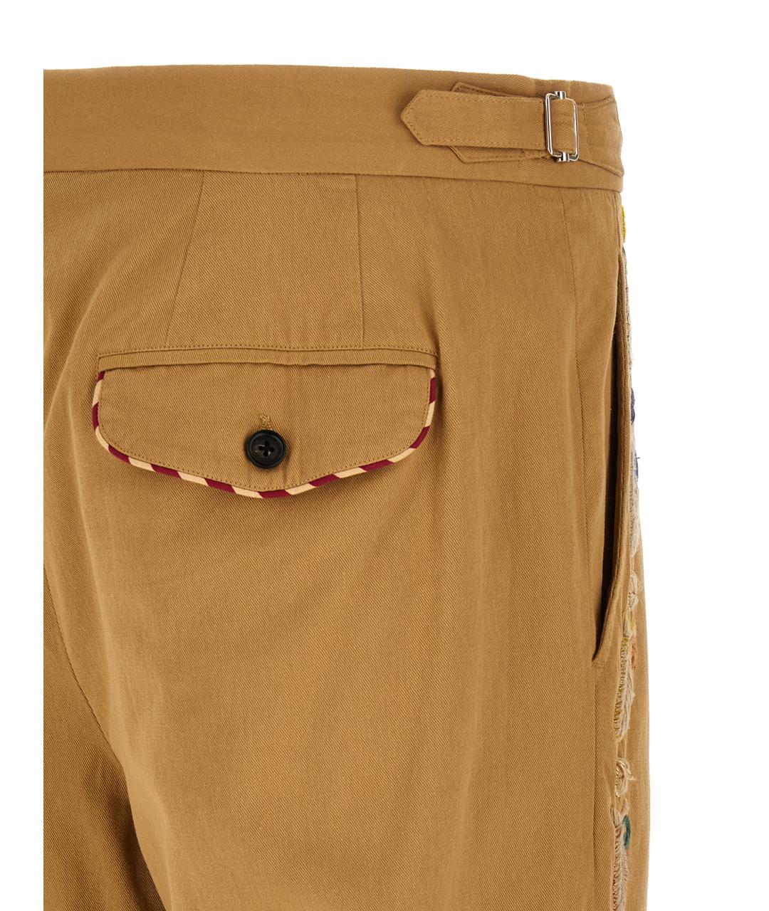 MM6 MAISON MARGIELA Коричневые хлопковые прямые джинсы, фото 5