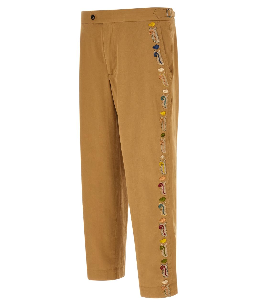 MM6 MAISON MARGIELA Коричневые хлопковые прямые джинсы, фото 2