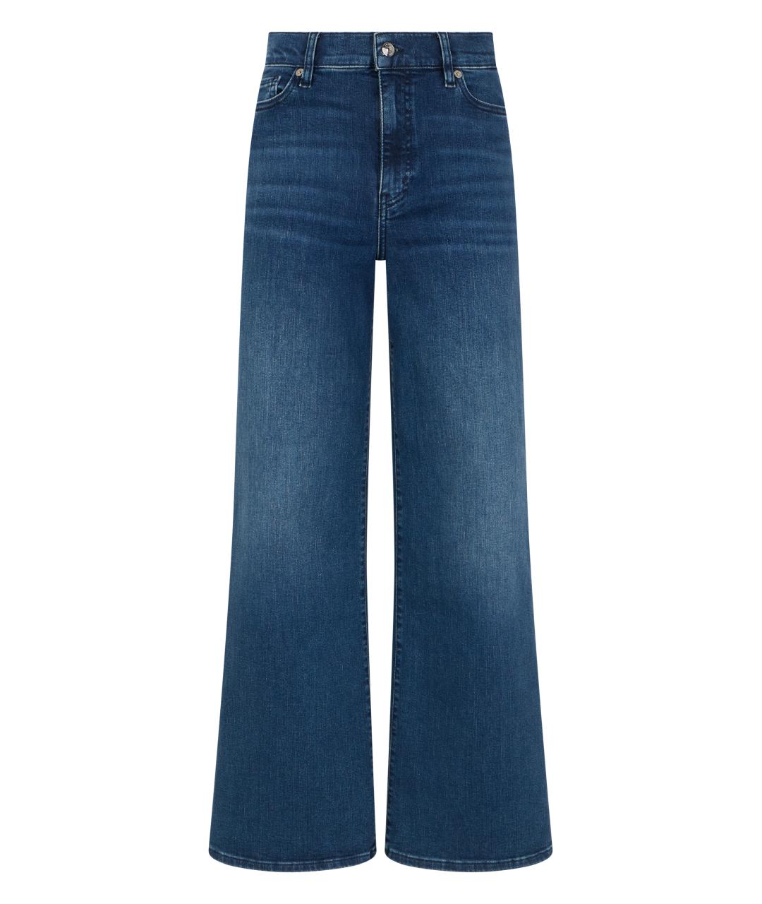 FRAME Темно-синие хлопко-полиэстеровые джинсы клеш, фото 1