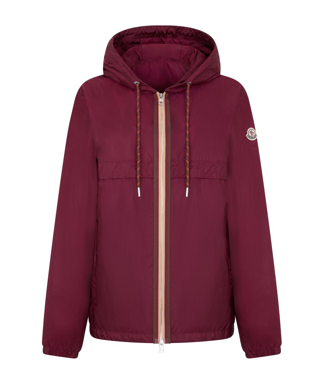 MONCLER Бордовая полиамидовая куртка, фото 1