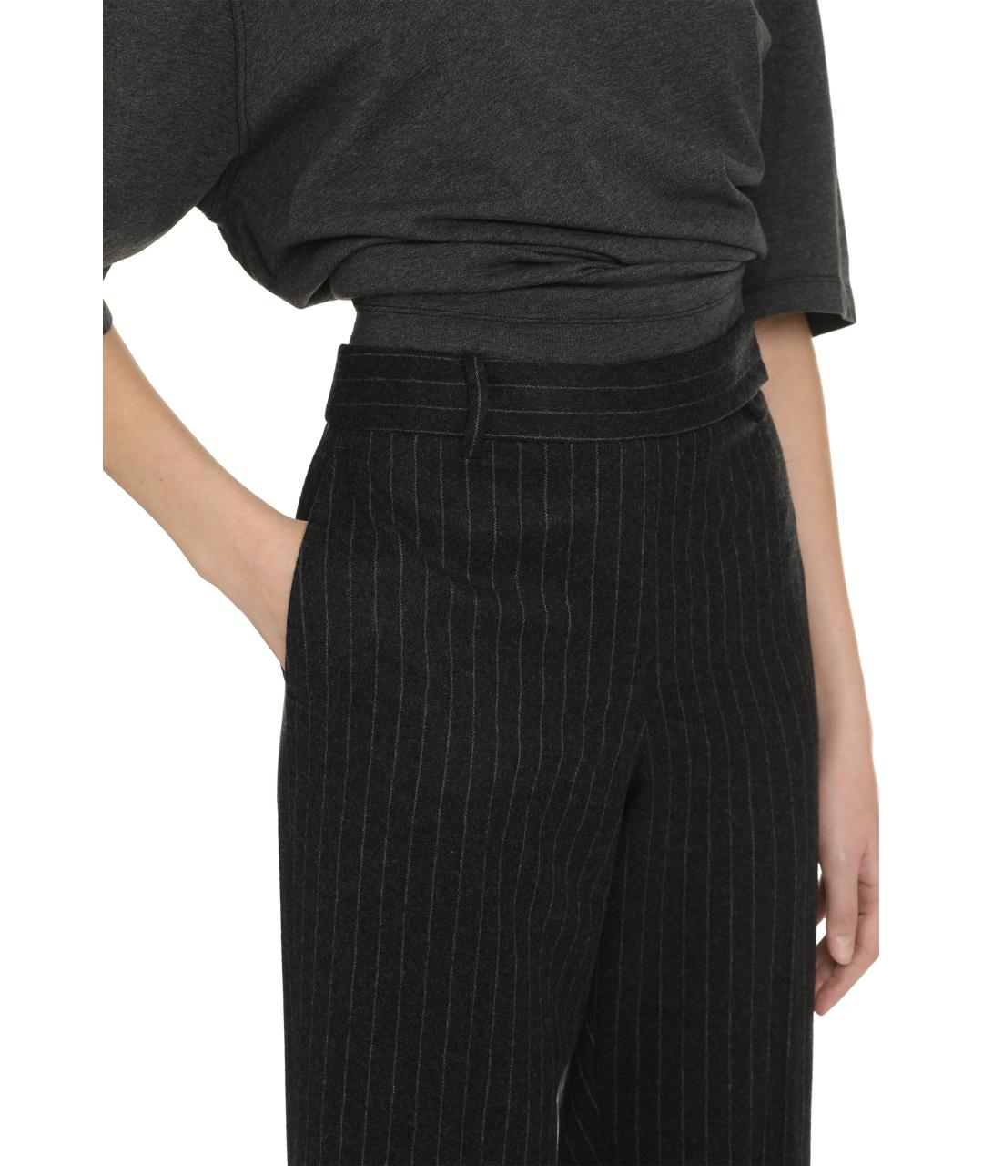 MICHAEL MICHAEL KORS Серые шерстяные прямые брюки, фото 5