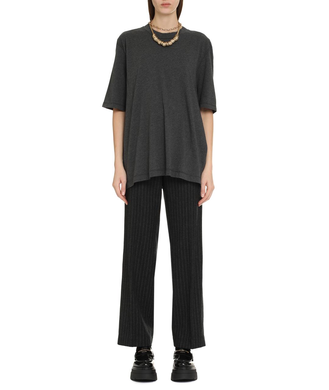 MICHAEL MICHAEL KORS Серые шерстяные прямые брюки, фото 3