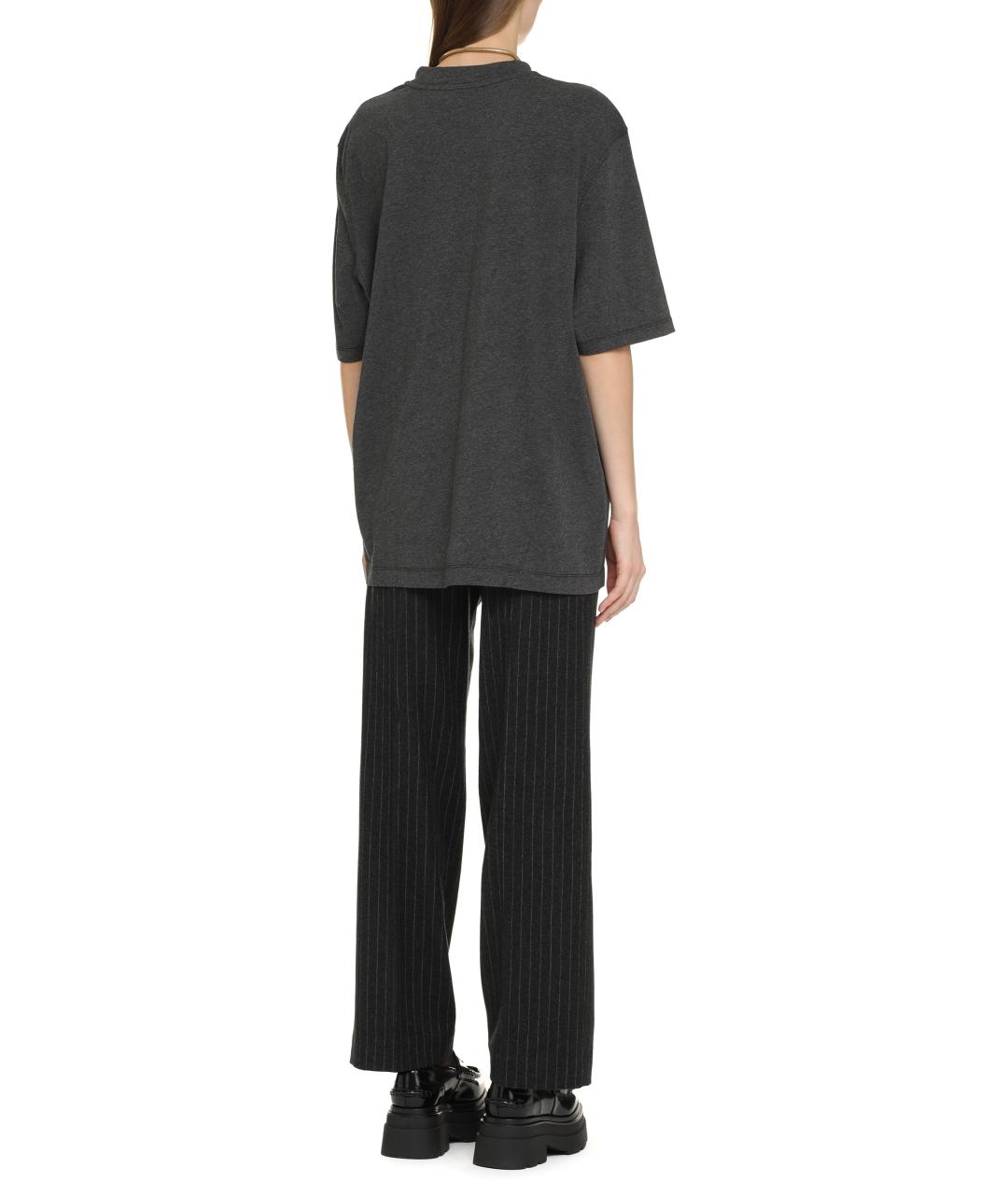 MICHAEL MICHAEL KORS Серые шерстяные прямые брюки, фото 4