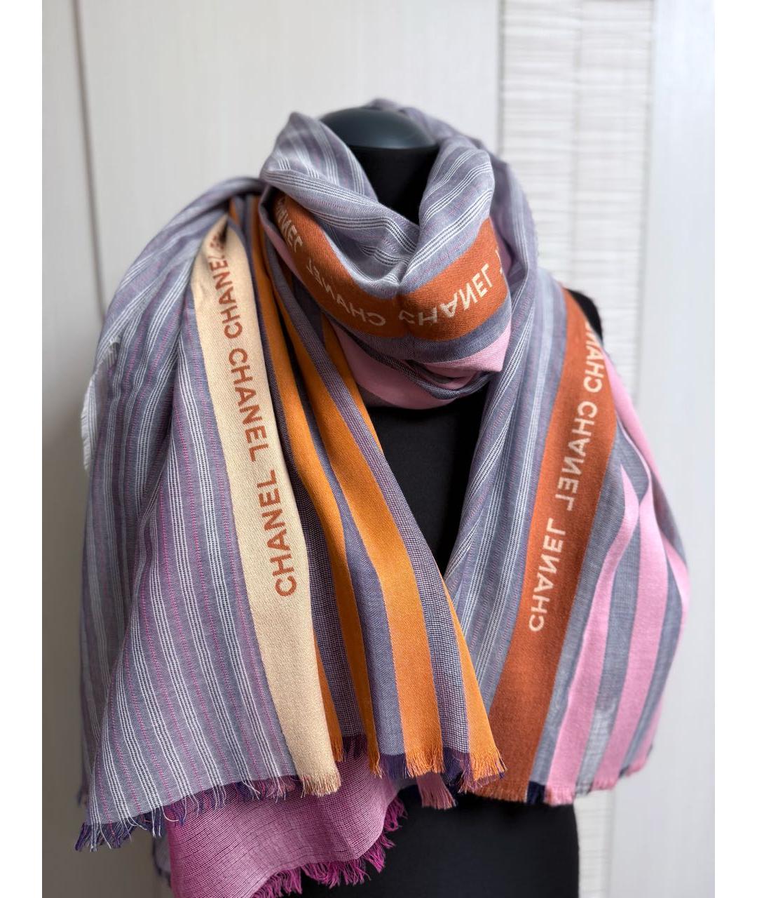 CHANEL Мульти хлопковый шарф, фото 9