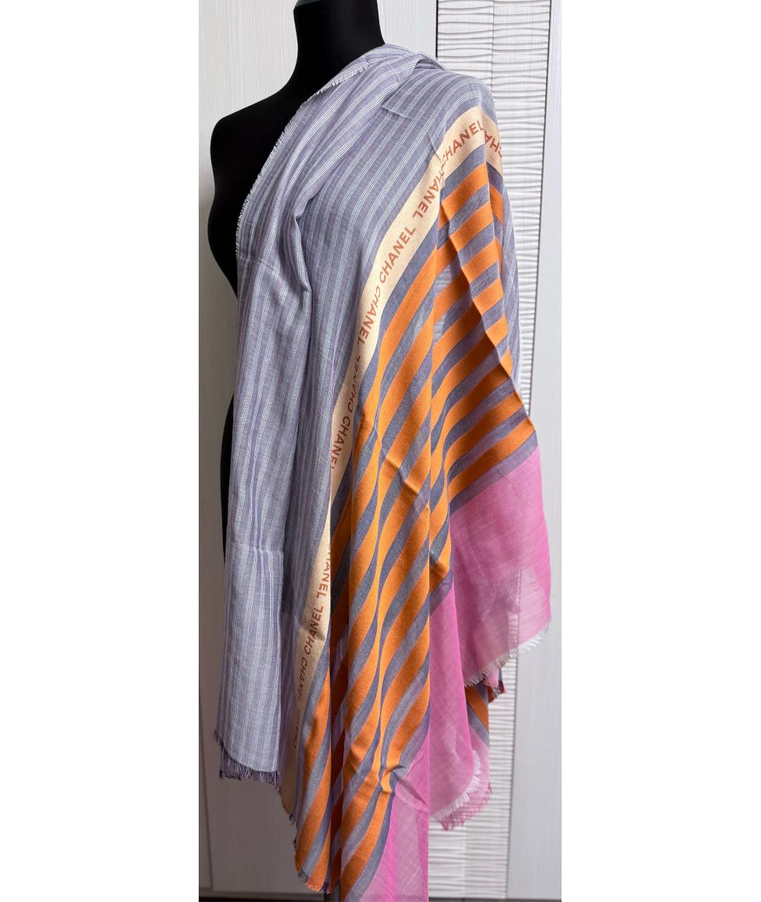 CHANEL Мульти хлопковый шарф, фото 5