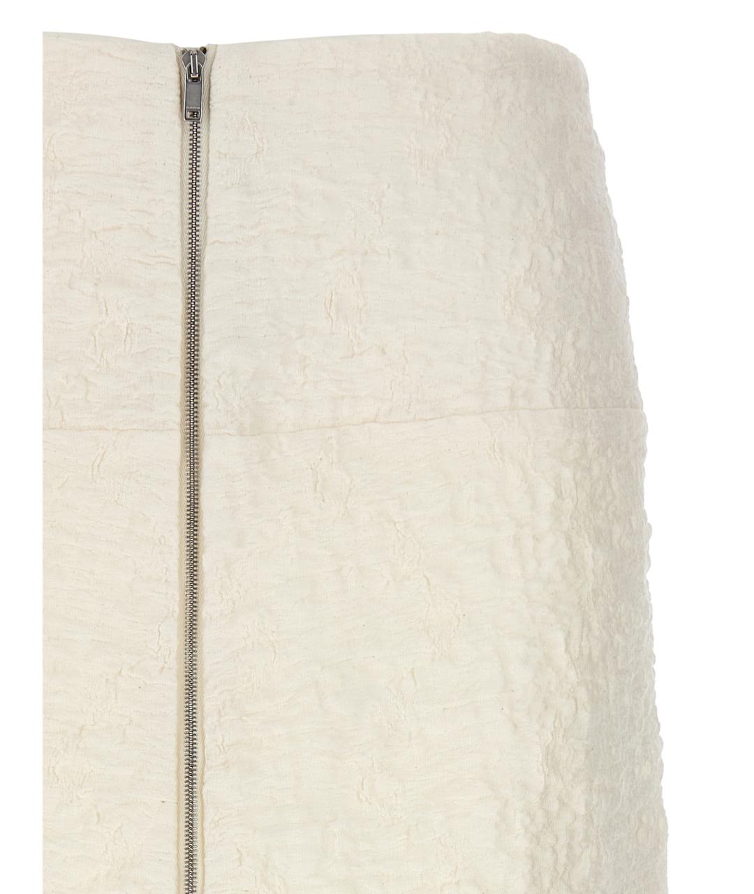 JIL SANDER Белая хлопковая юбка миди, фото 3