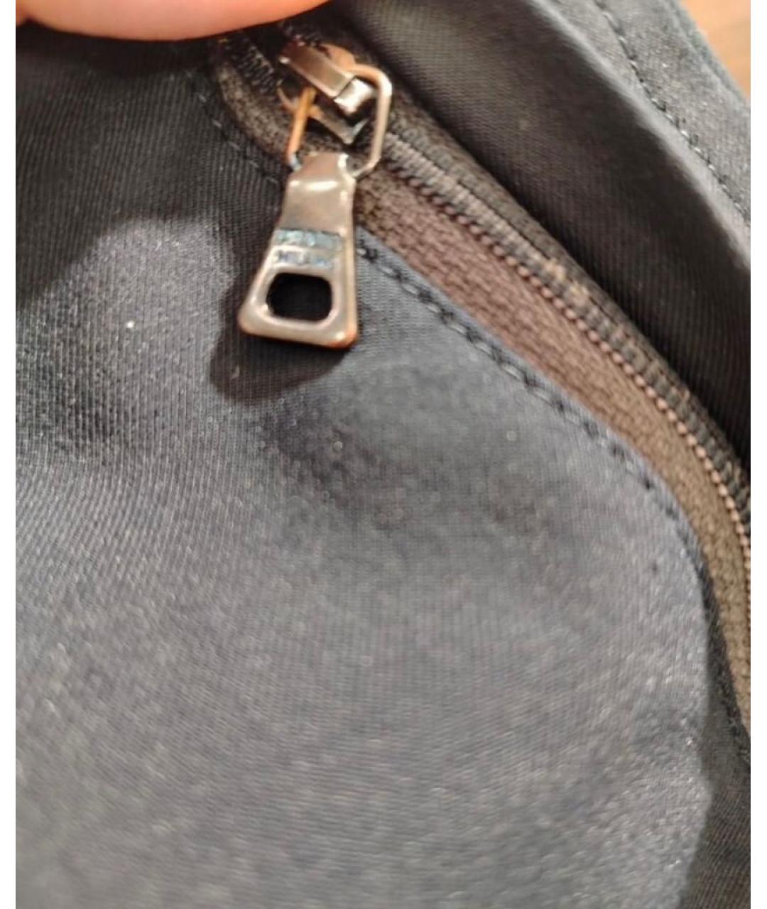 PRADA Темно-синие синтетические прямые брюки, фото 7