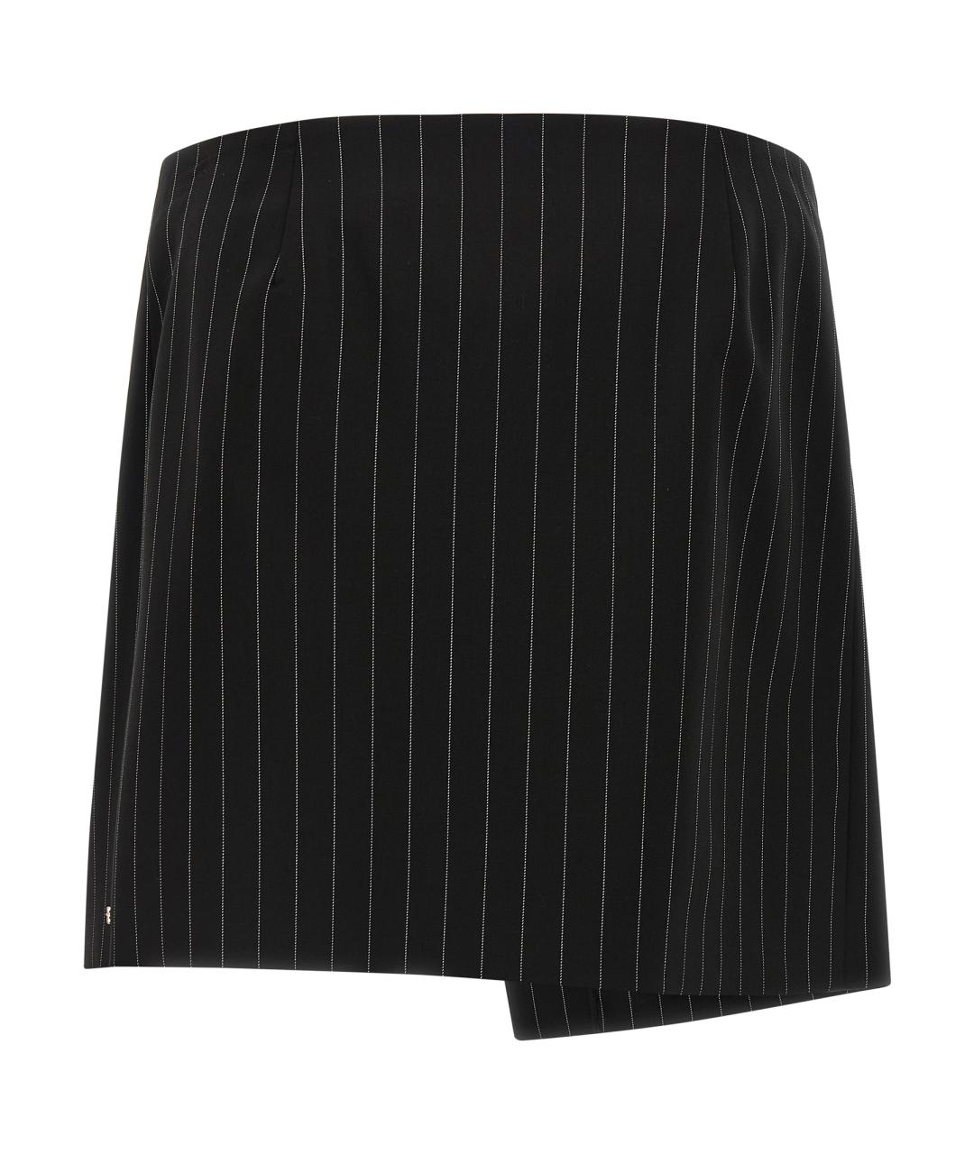 SPORTMAX Черная шерстяная юбка мини, фото 2