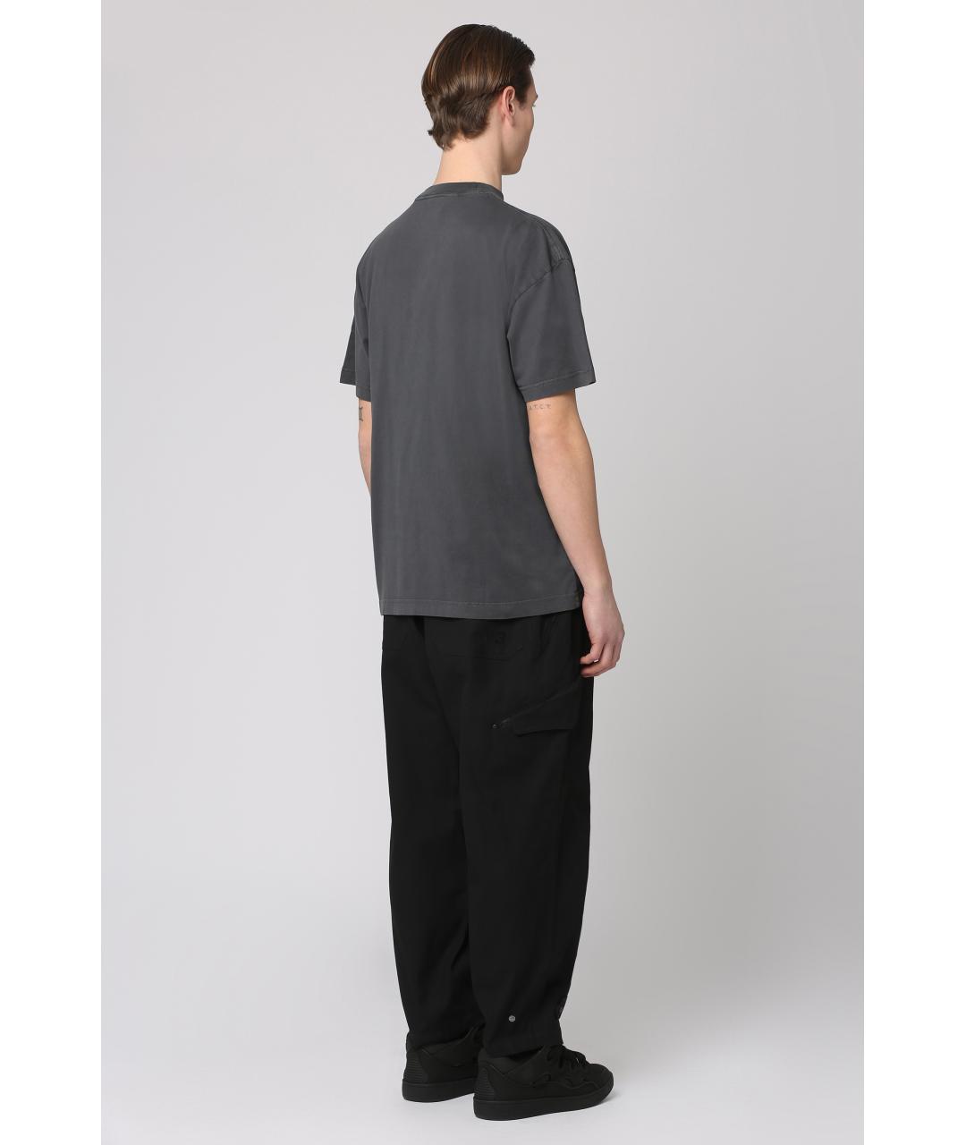 PALM ANGELS Серая хлопковая футболка, фото 4