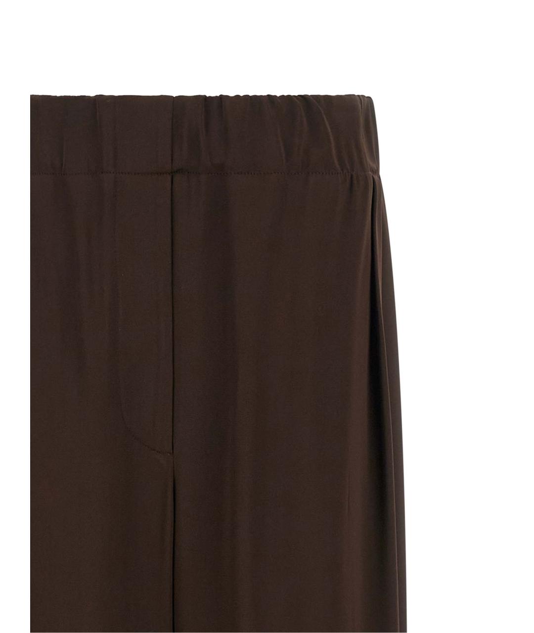JIL SANDER Коричневые вискозные брюки широкие, фото 3