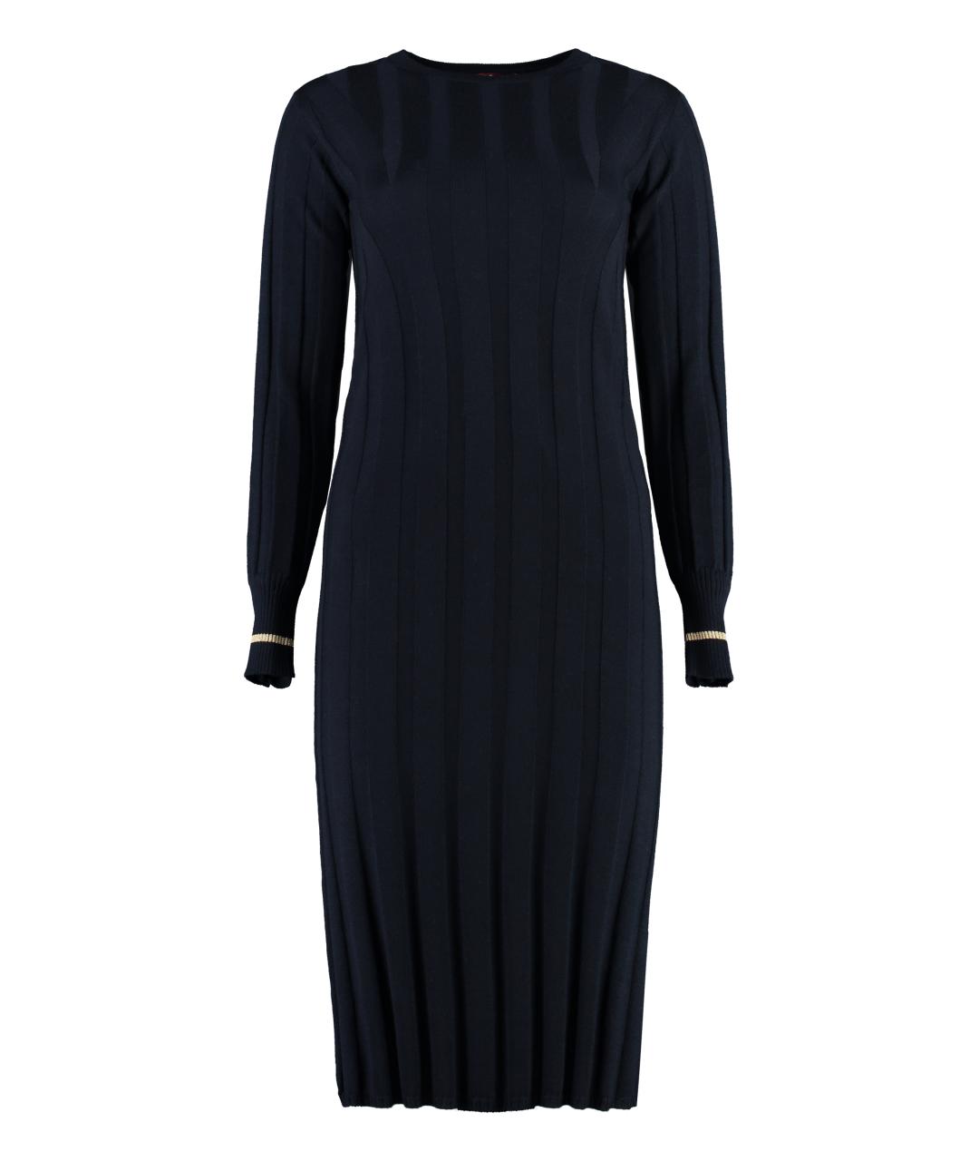 MAX MARA STUDIO Синее шерстяное повседневное платье, фото 1