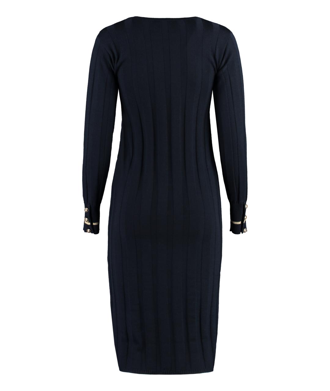 MAX MARA STUDIO Синее шерстяное повседневное платье, фото 2