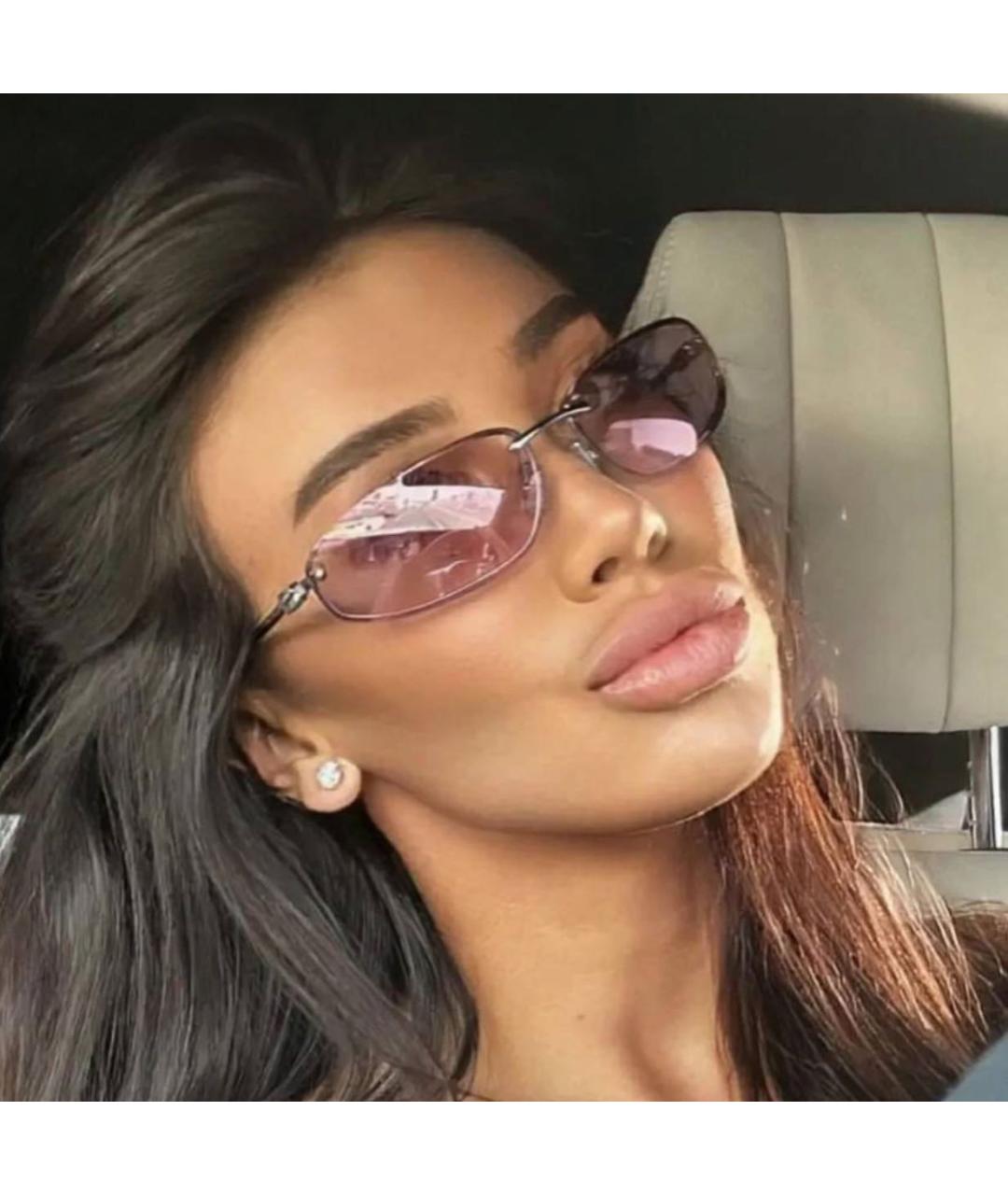 MIU MIU Розовые металлические солнцезащитные очки, фото 2