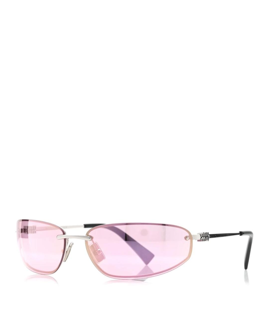 MIU MIU Розовые металлические солнцезащитные очки, фото 5