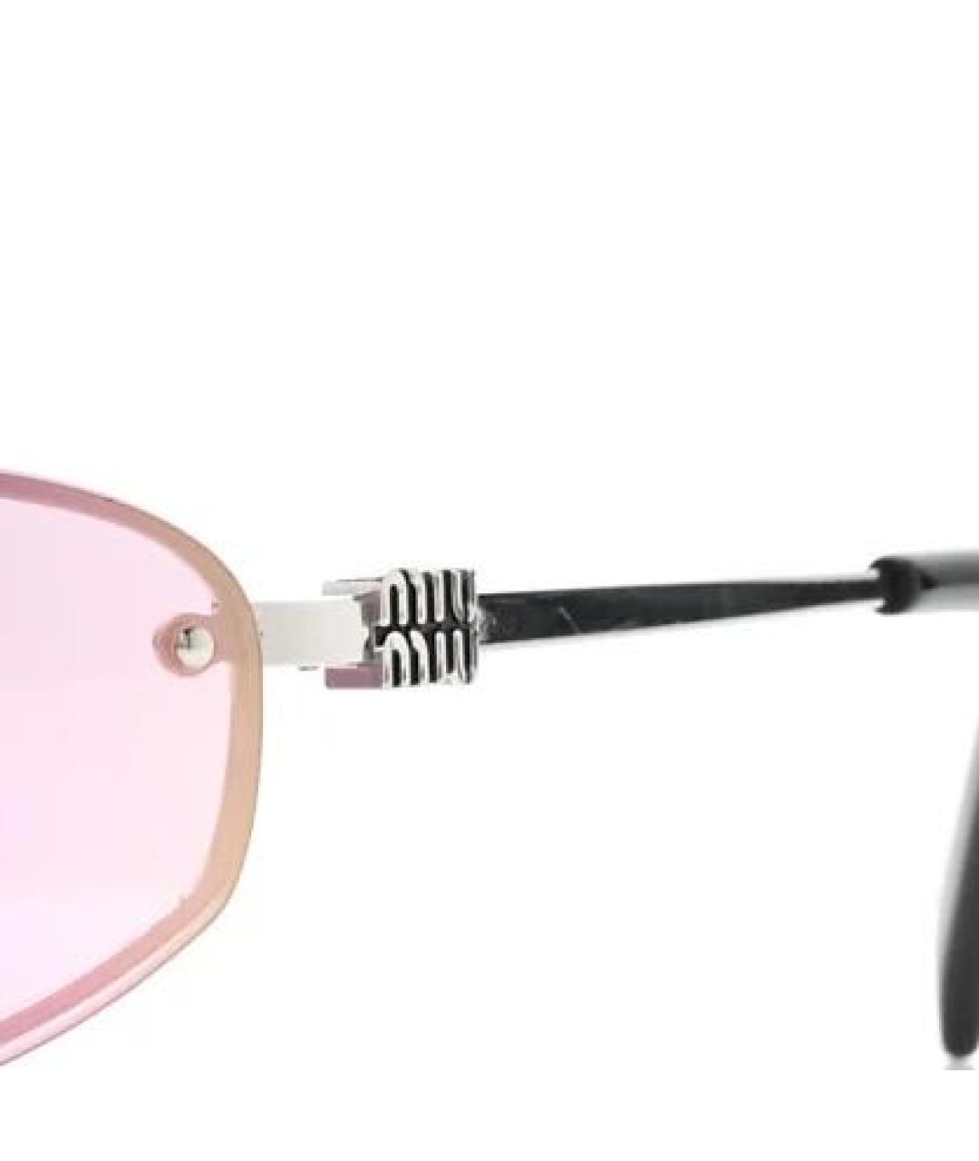 MIU MIU Розовые металлические солнцезащитные очки, фото 3