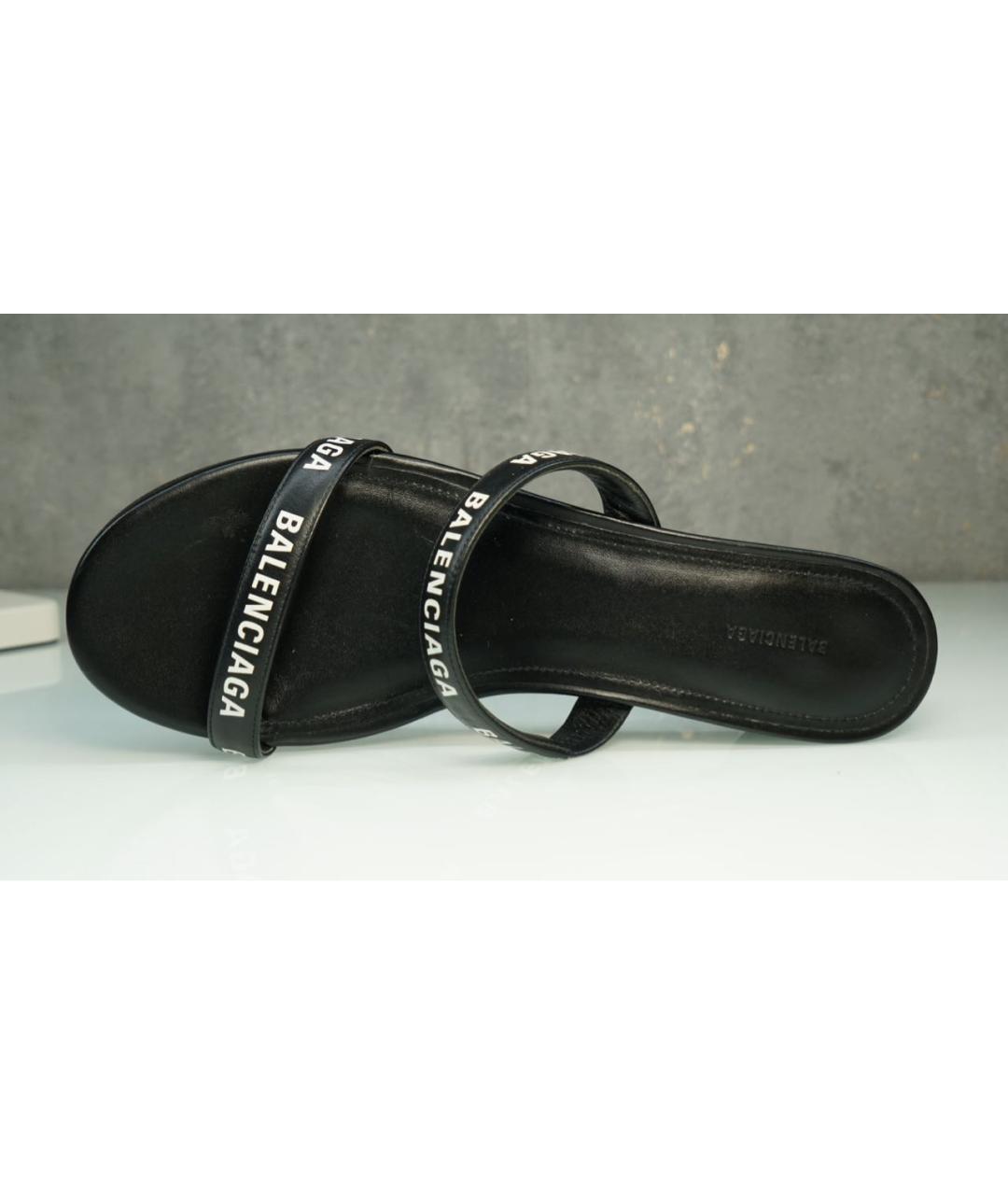BALENCIAGA Черные кожаные сандалии, фото 4