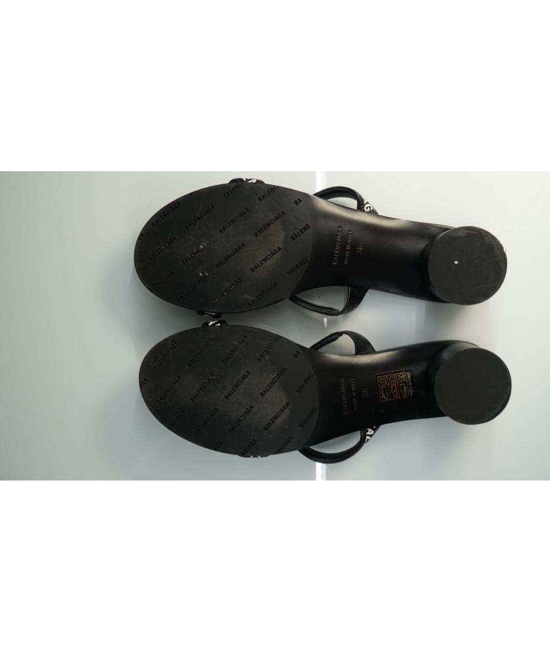 BALENCIAGA Черные кожаные сандалии, фото 6