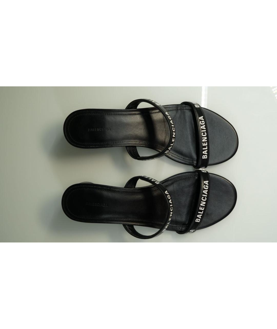 BALENCIAGA Черные кожаные сандалии, фото 3