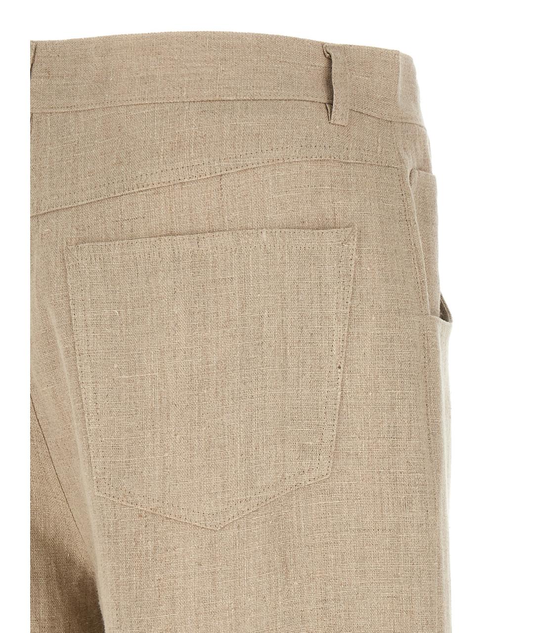 SEFR Бежевые льняные повседневные брюки, фото 4