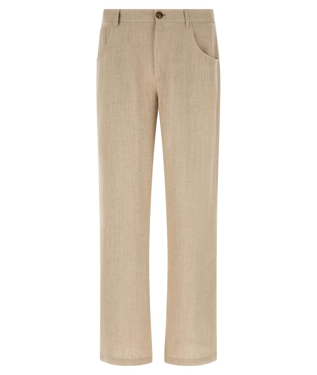 SEFR Бежевые льняные повседневные брюки, фото 1