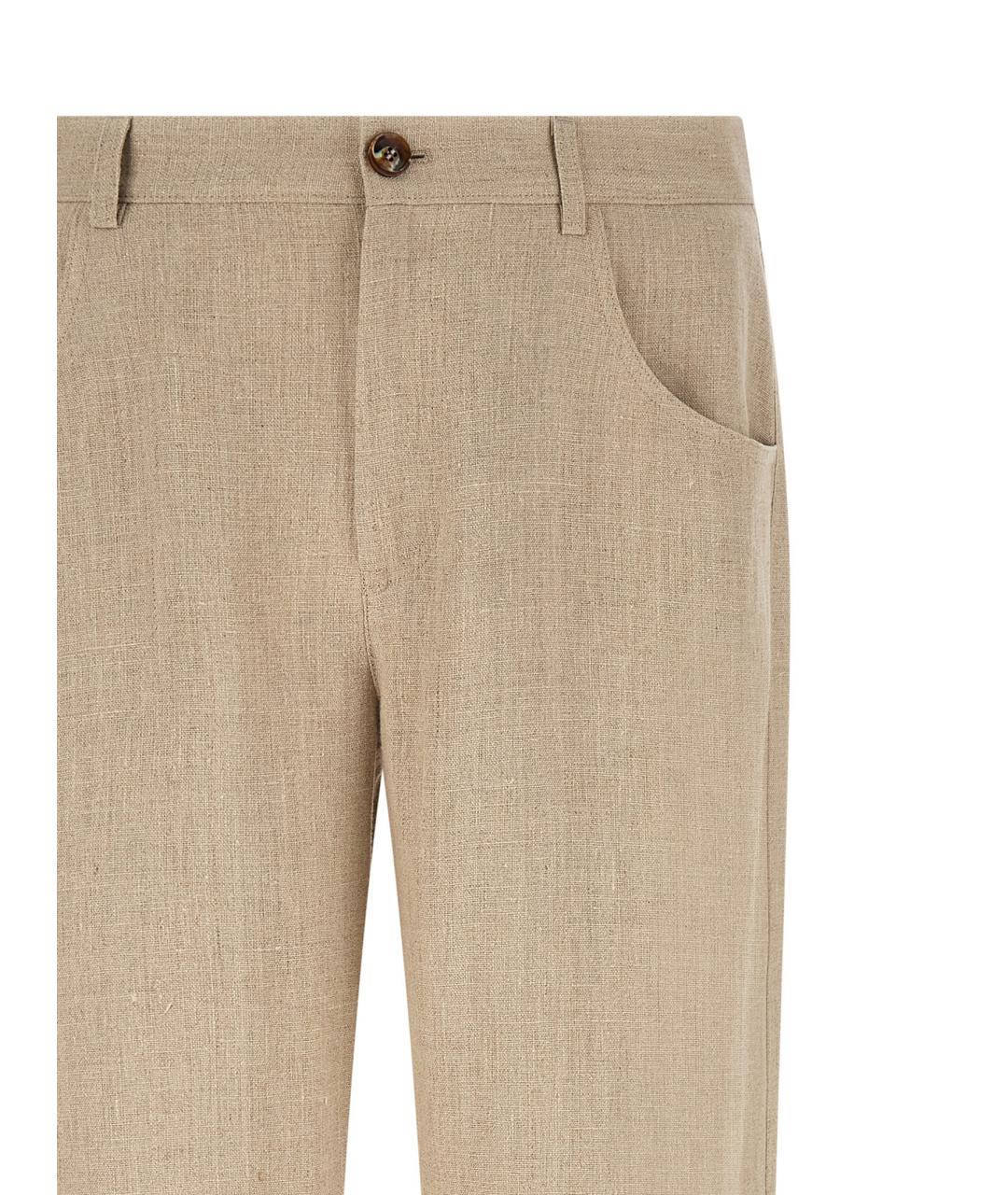 SEFR Бежевые льняные повседневные брюки, фото 3