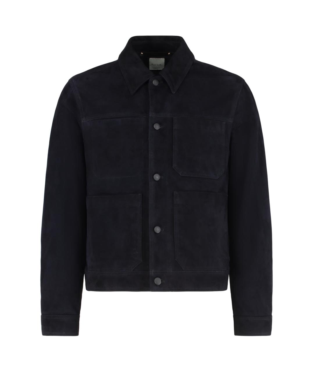 PAUL SMITH Синяя кожаная куртка, фото 1