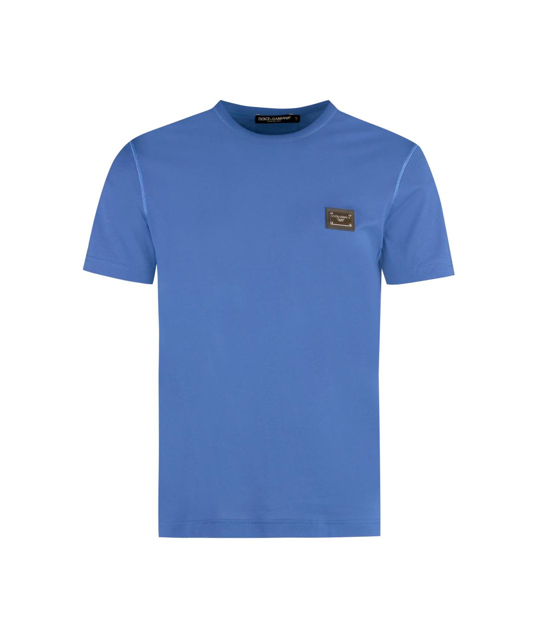 DOLCE&GABBANA Синяя хлопковая футболка, фото 1
