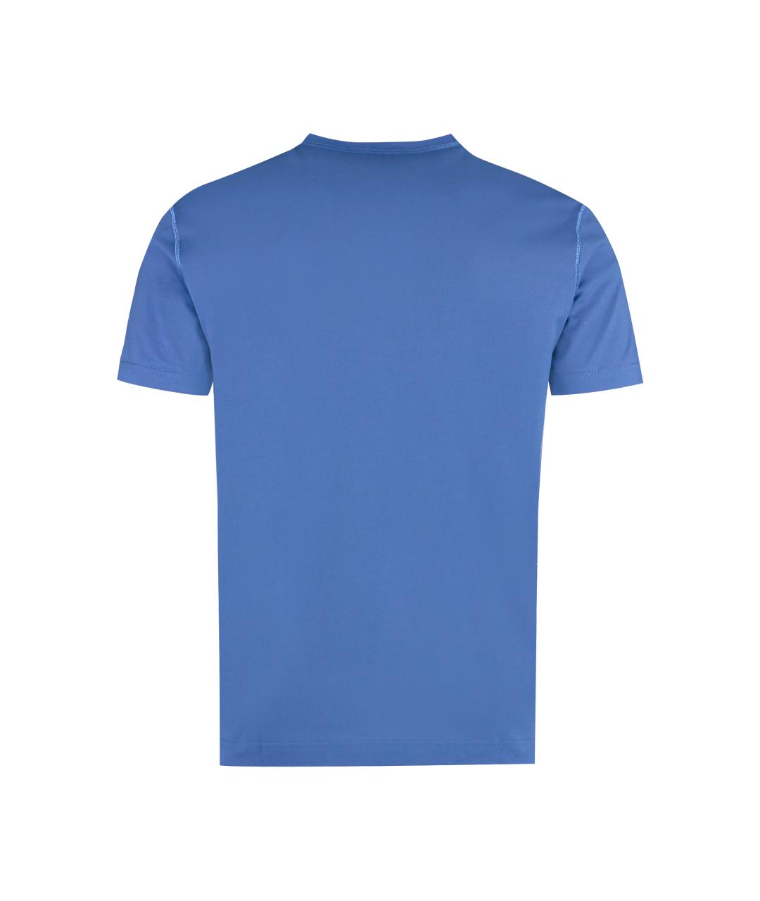 DOLCE&GABBANA Синяя хлопковая футболка, фото 2