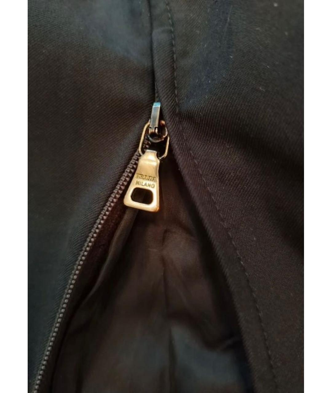 PRADA Темно-синие синтетические классические брюки, фото 3
