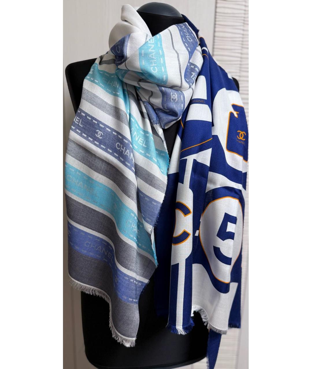 CHANEL Мульти кашемировый шарф, фото 9