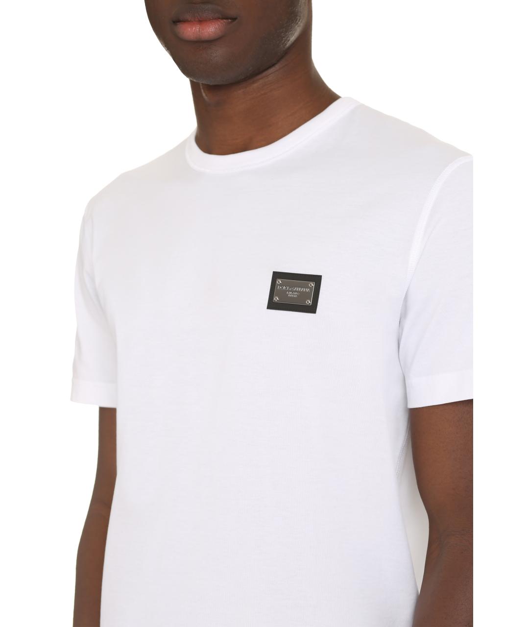 DOLCE&GABBANA Белая хлопковая футболка, фото 5