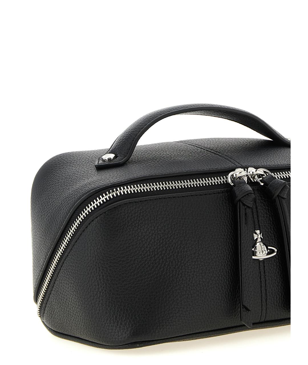 VIVIENNE WESTWOOD Черная сумка с короткими ручками из искусственной кожи, фото 3
