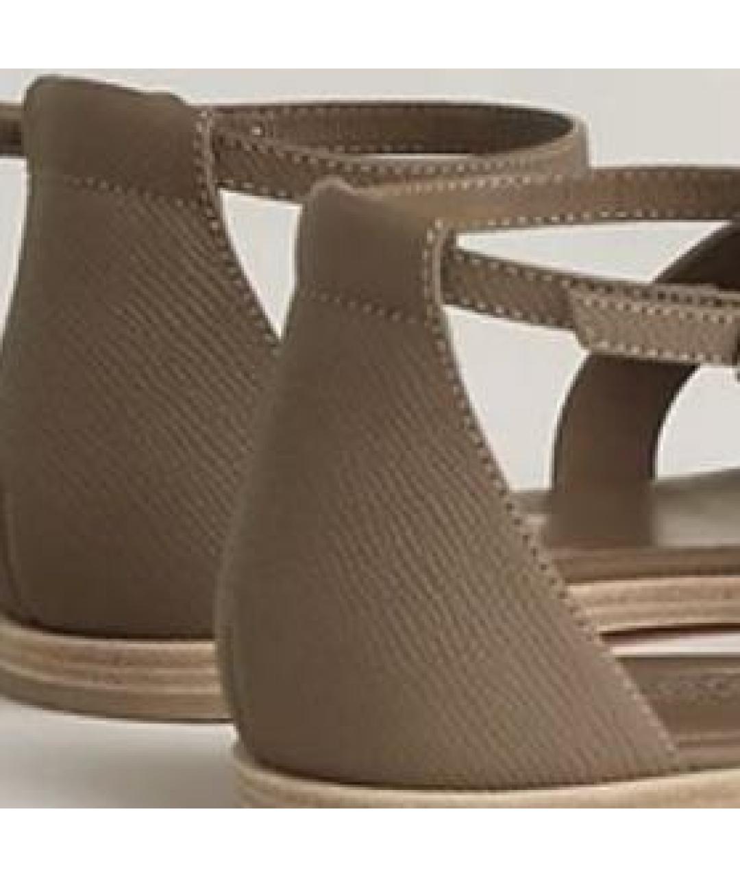 HERMES Коричневые кожаные сандалии, фото 4