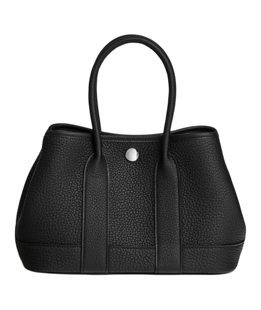 HERMES Черная кожаная сумка тоут, фото 1